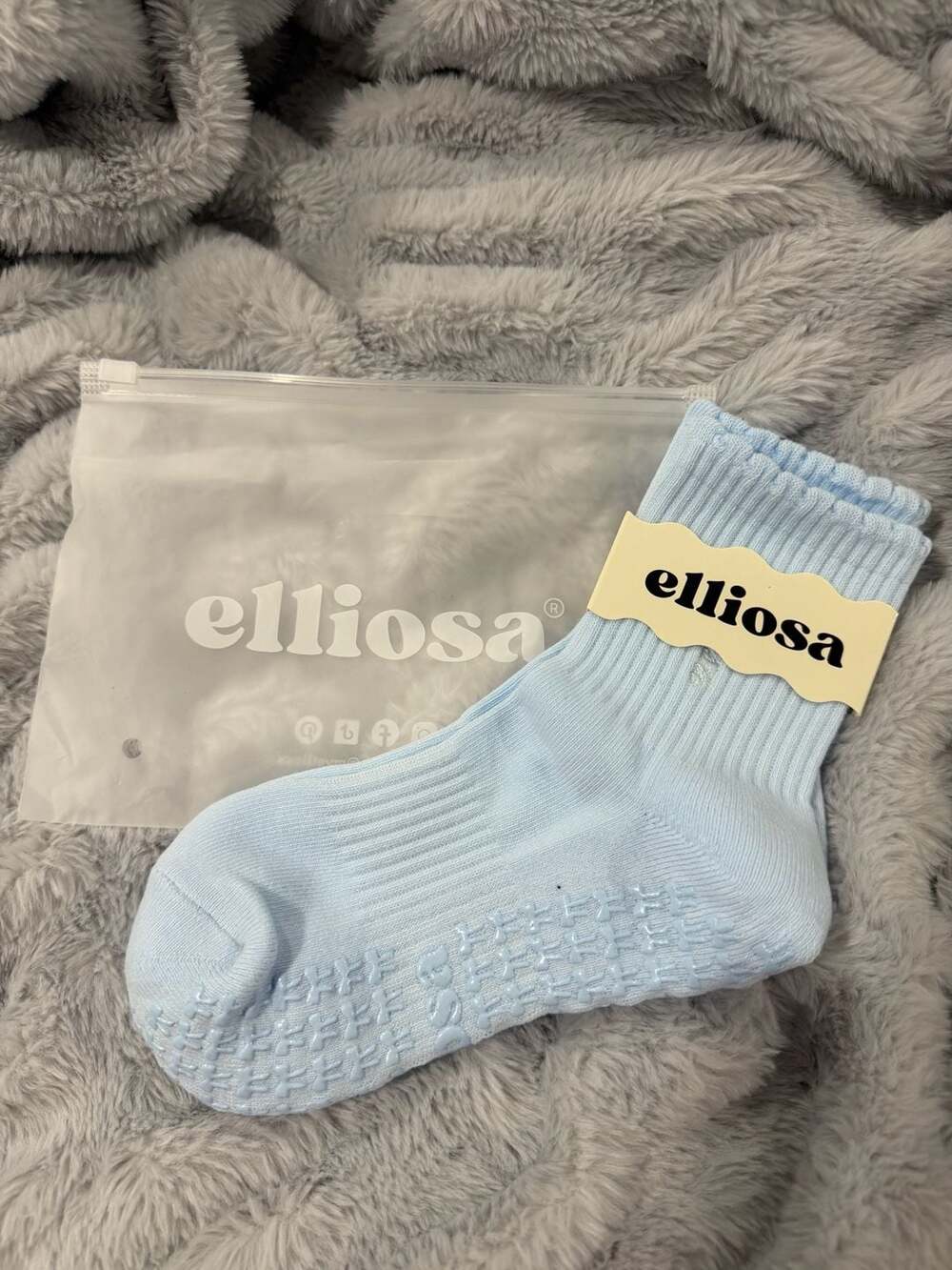 Baby Blue Dual Grip Pilates Socks